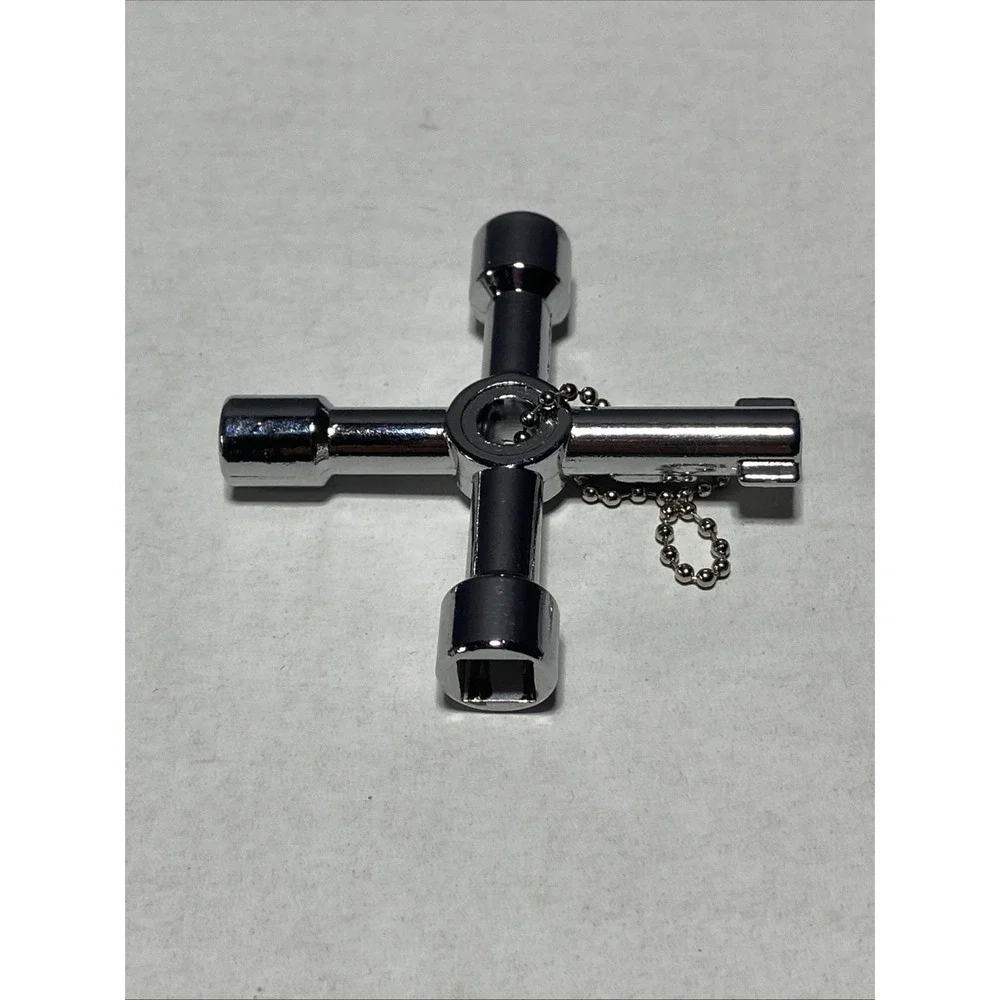DURATECH 4 Way Utilities Key, Multi-functional Water‎ 1-Pack, Silver